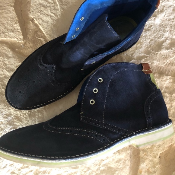 Mens Ted Baker Blue Suede Lace 